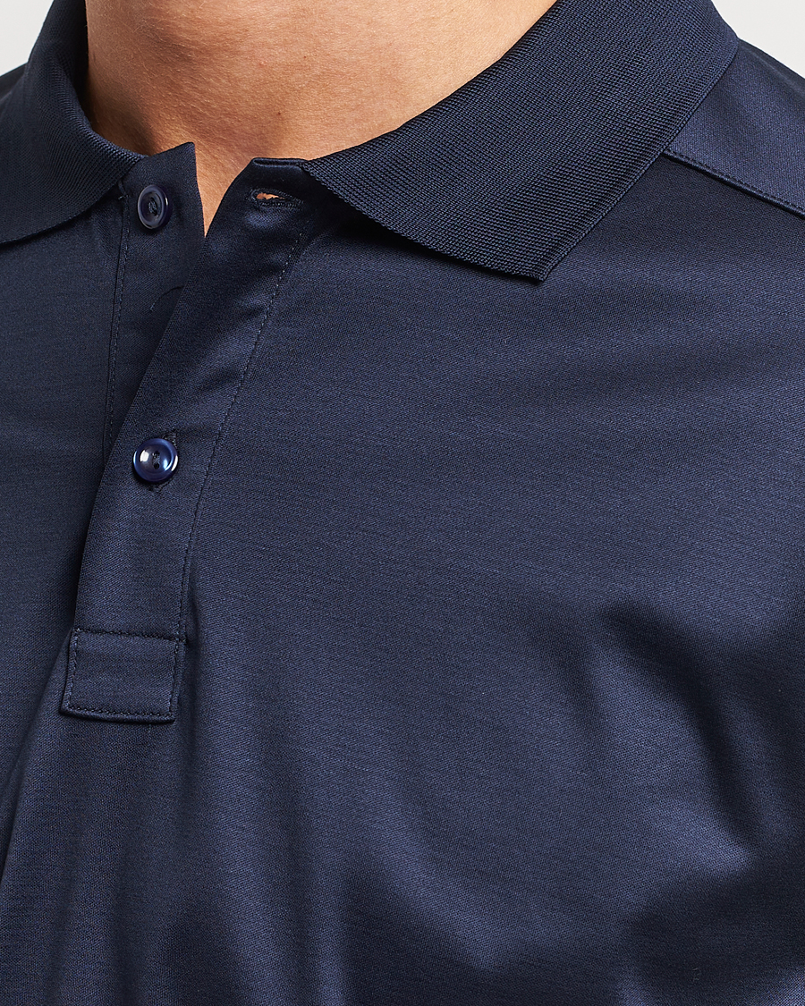 Herre | Trøjer | Eton | Filo Di Scozia Long Sleeve Polo Navy Blue