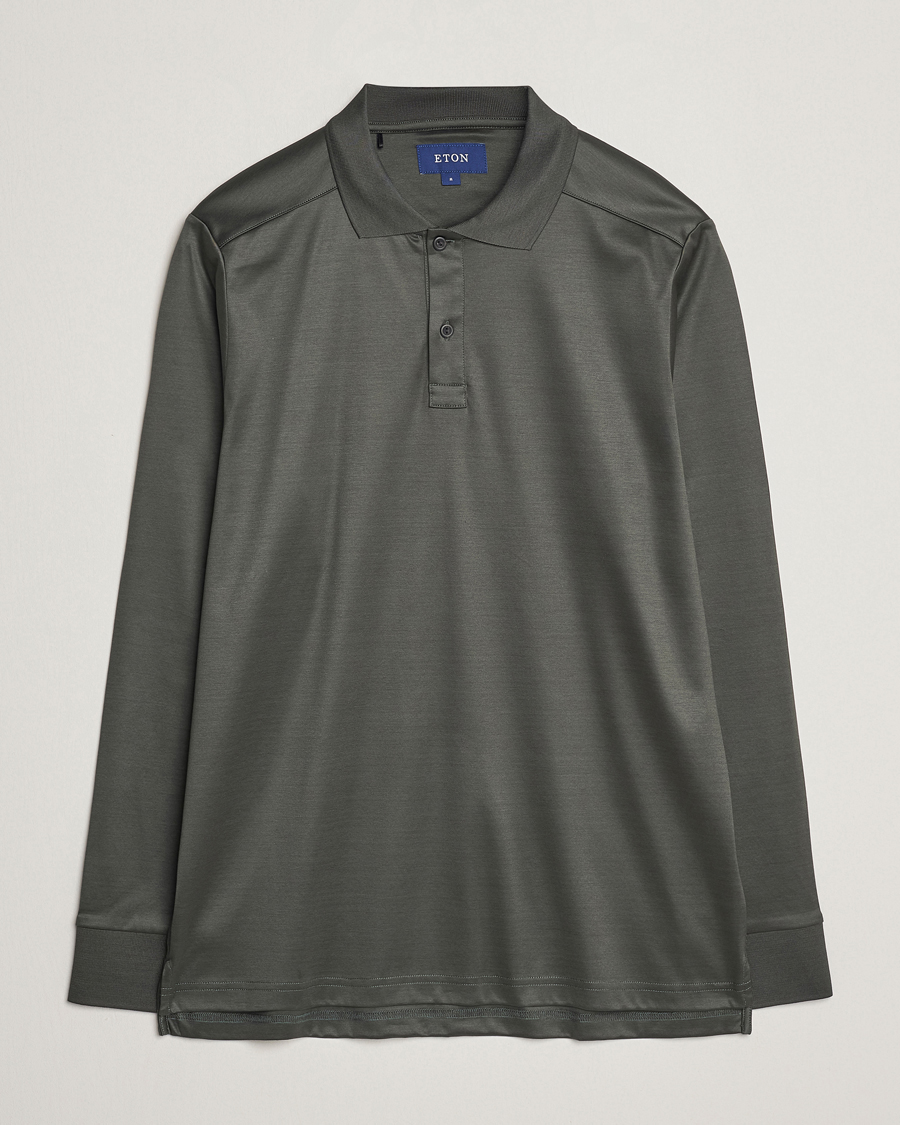 Herre | Trøjer | Eton | Filo Di Scozia Long Sleeve Polo Dark Green