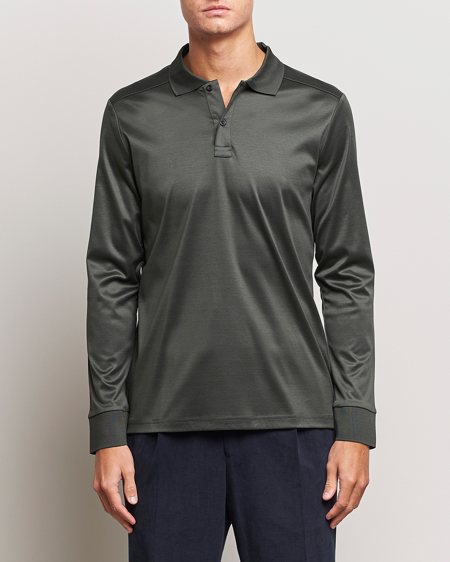 Herre | Trøjer | Eton | Filo Di Scozia Long Sleeve Polo Dark Green