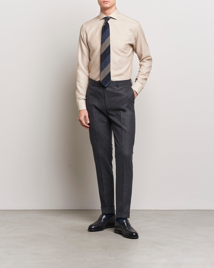 Herre | Skjorter | Eton | Slim Fit Merino Shirt Beige