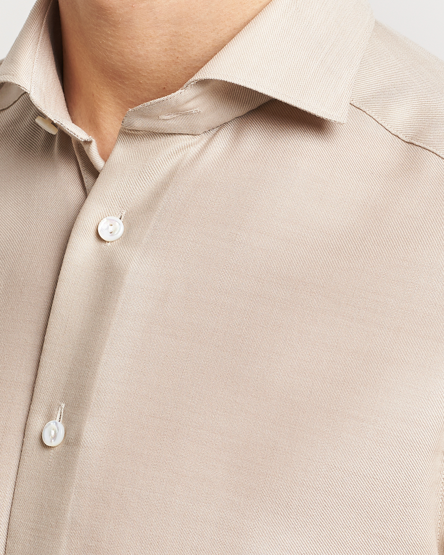 Herre | Skjorter | Eton | Slim Fit Merino Shirt Beige