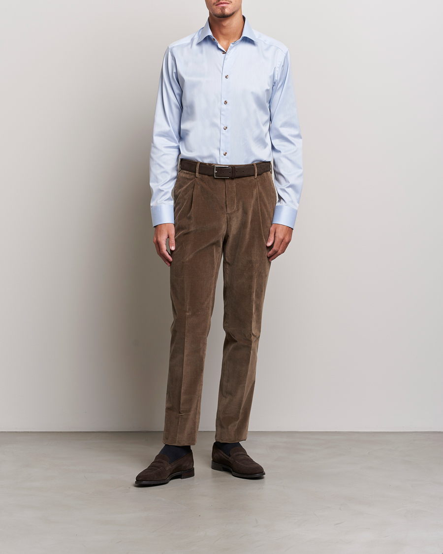 Herre | Skjorter | Eton | Slim Fit Signature Twill Contrast Shirt Blue