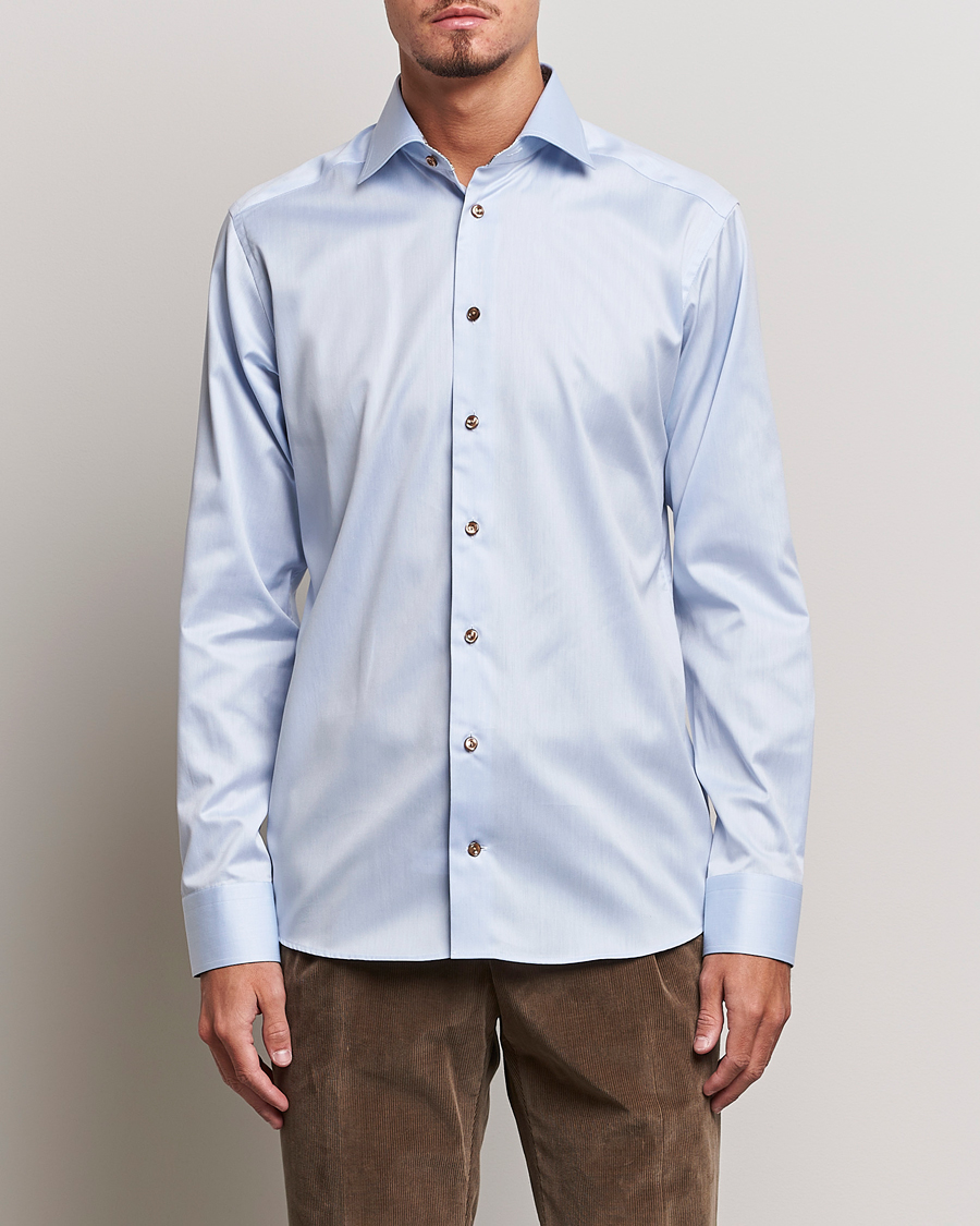 Herre | Skjorter | Eton | Slim Fit Signature Twill Contrast Shirt Blue