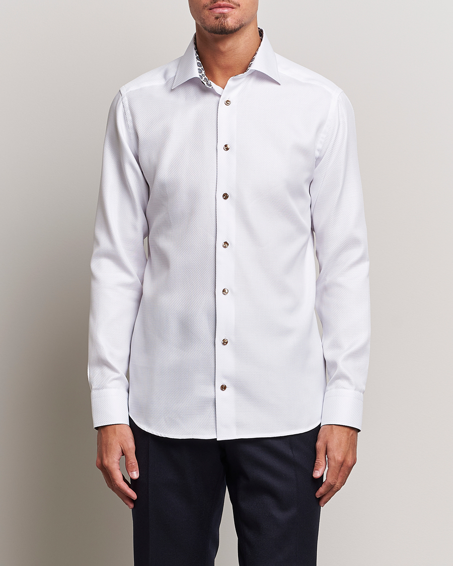 Herre | Eton | Eton | Slim Fit Royal Dobby Contrast Shirt White