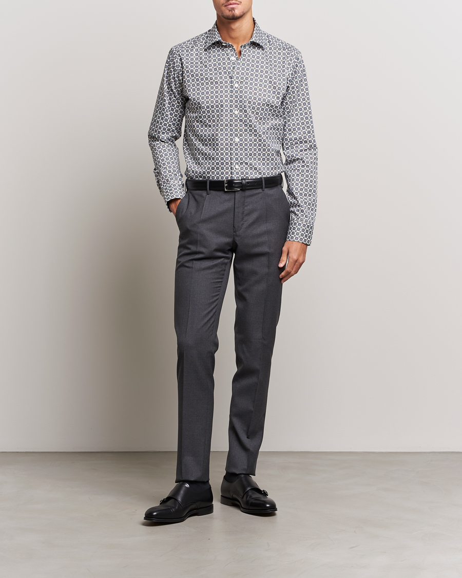 Herre | Skjorter | Eton | Slim Fit Signature Twill Printed Shirt Brown