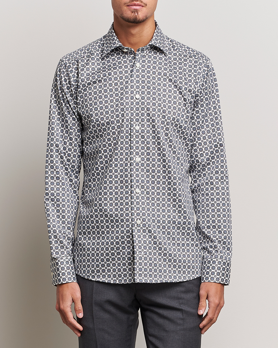Herre |  | Eton | Slim Fit Signature Twill Printed Shirt Brown