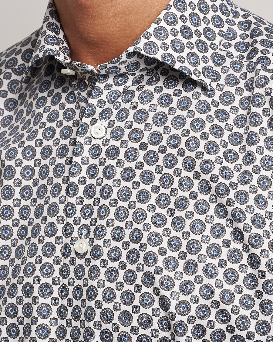 Herre | Skjorter | Eton | Slim Fit Signature Twill Printed Shirt Brown