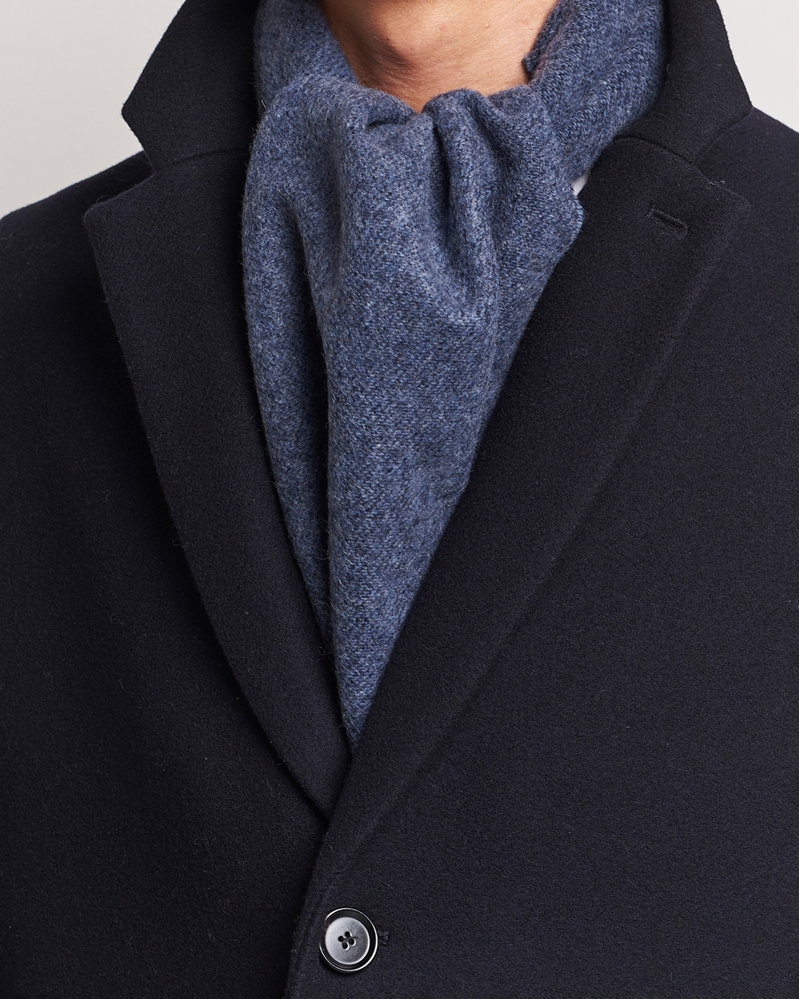 Herre |  | Eton | Wool Two-Faced Scarf Navy/Blue