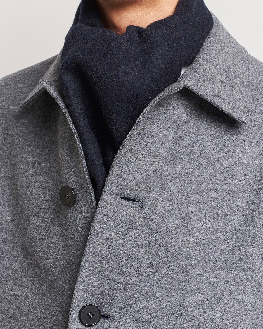 Herre | Eton Wool Two-Faced Scarf Green/Navy | Eton | Wool Two-Faced Scarf Green/Navy