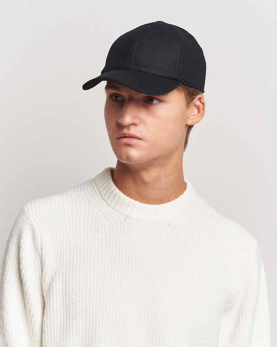 Herre |  | Eton | Wool Baseball Cap Black