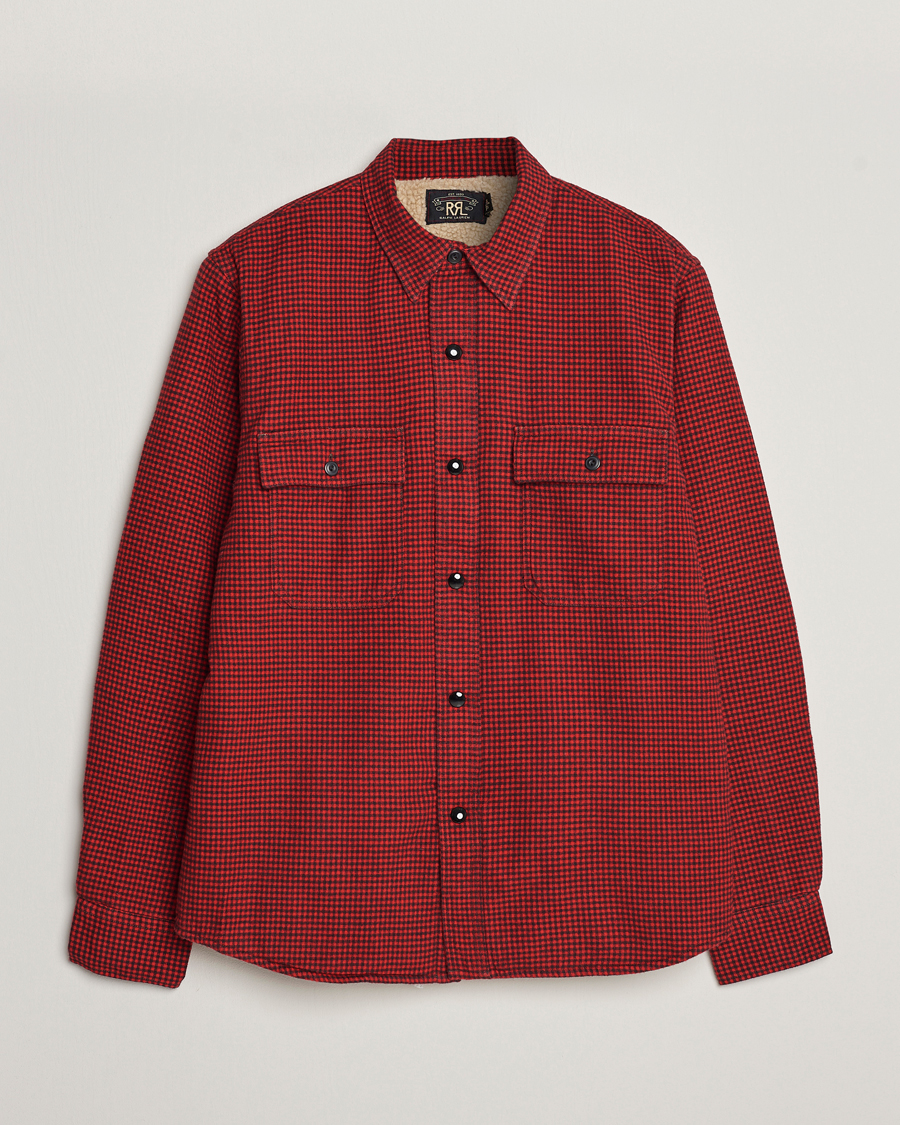 Herre | Jakker | RRL | Vermont Shearling Lined Shirt Jacket Red/Black