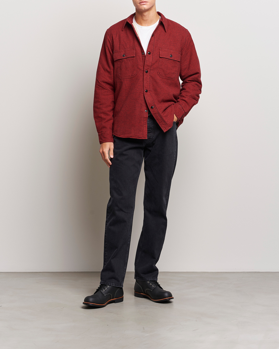 Herre | Jakker | RRL | Vermont Shearling Lined Shirt Jacket Red/Black