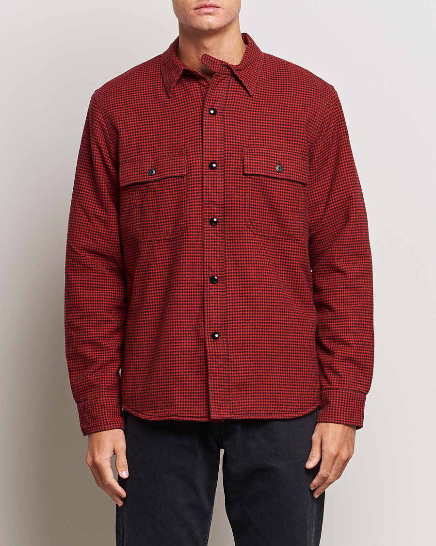 Herre | Jakker | RRL | Vermont Shearling Lined Shirt Jacket Red/Black