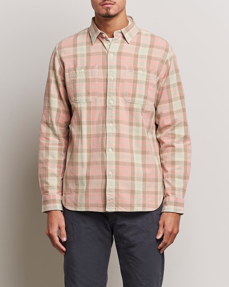 Herre | RRL | RRL | Farrell Double Pocket Shirt Pink Multi
