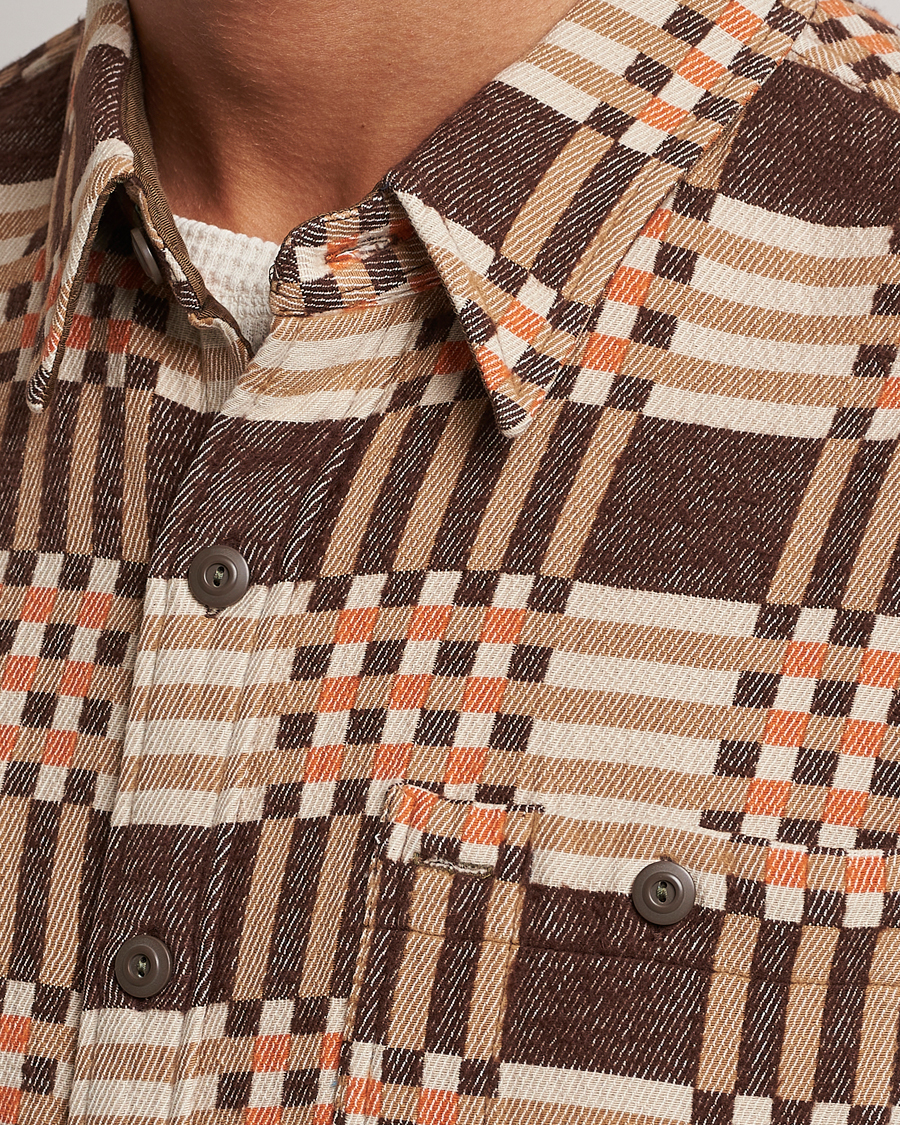 Herre | Skjorter | RRL | Cody Brushed Flannel Overshirt Brown Check
