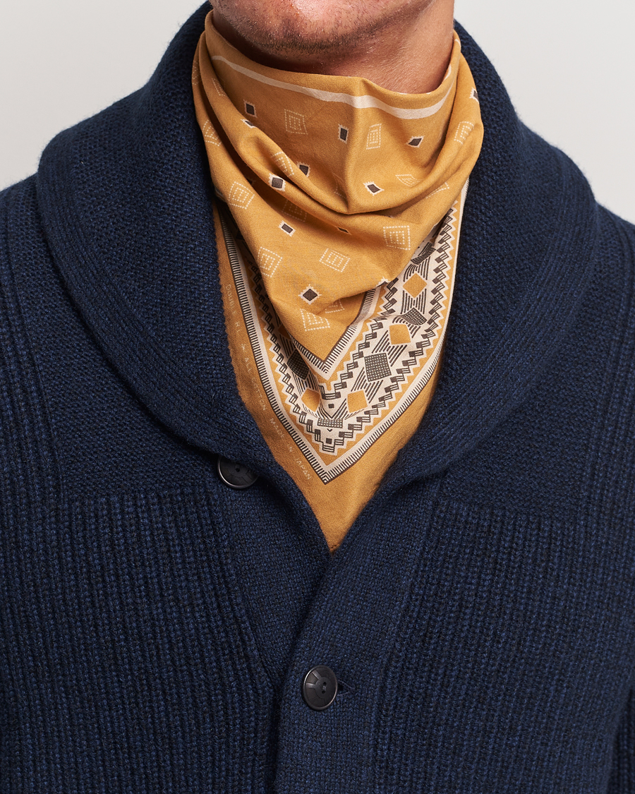Herre | RRL Diamond Printed Bandana Golden Tan | RRL | Diamond Printed Bandana Golden Tan