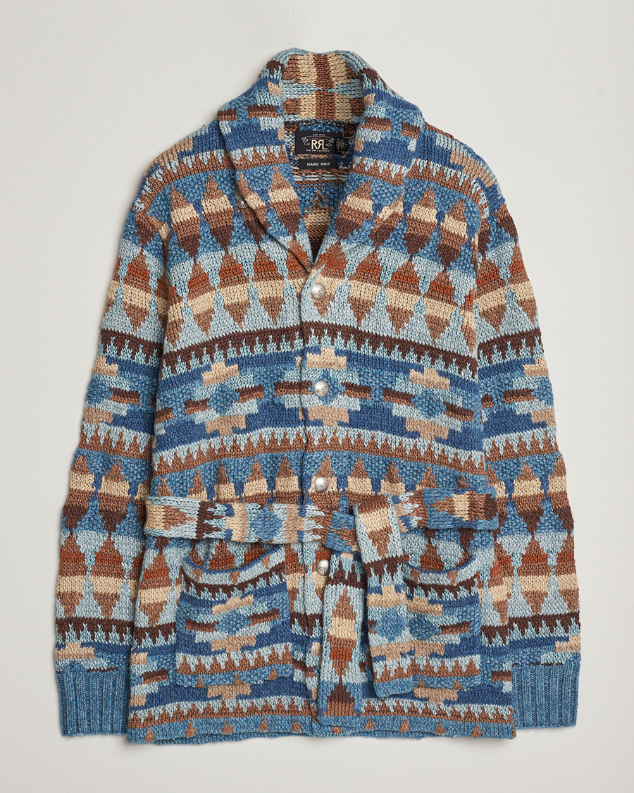 Herre | Trøjer | RRL | Ranch Shawl Collar Cardigan Brown/Blue