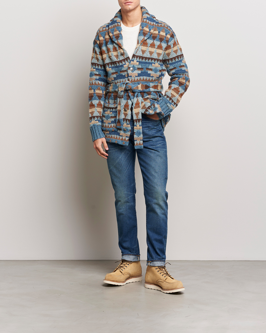 Herre | Trøjer | RRL | Ranch Shawl Collar Cardigan Brown/Blue
