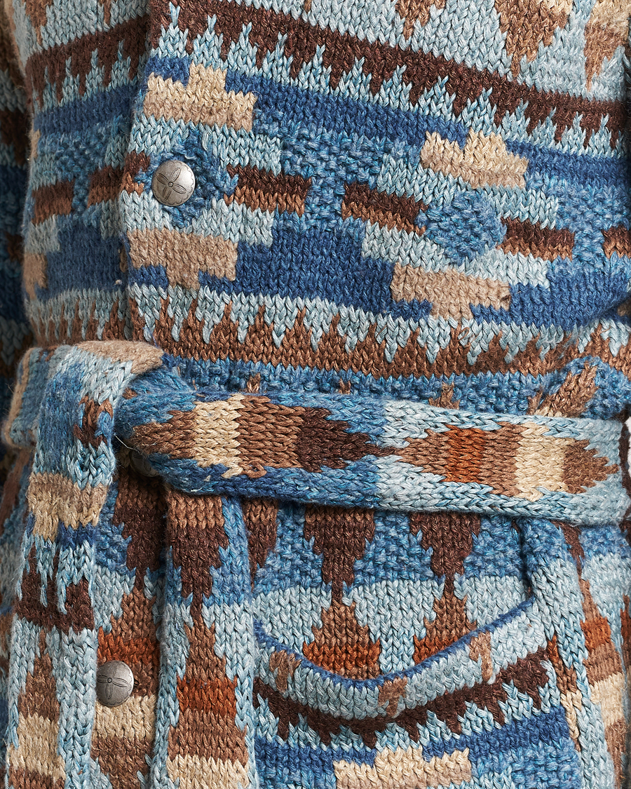 Herre | Trøjer | RRL | Ranch Shawl Collar Cardigan Brown/Blue