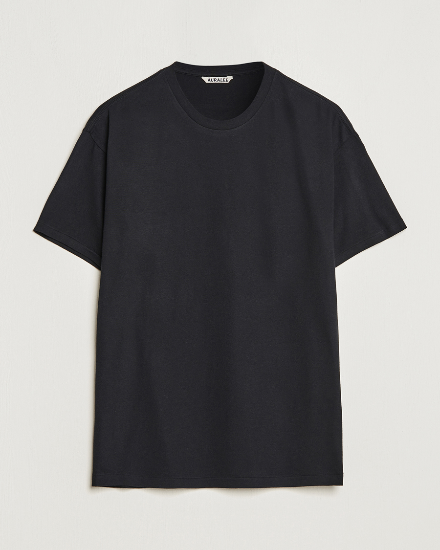 Herre | Sorte t-shirts | Auralee | Seamless Crewneck T-Shirt Black