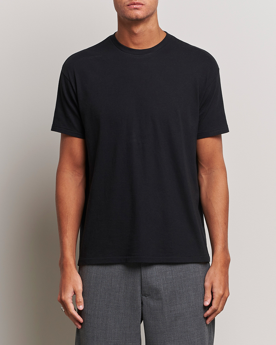 Herre | Sorte t-shirts | Auralee | Seamless Crewneck T-Shirt Black