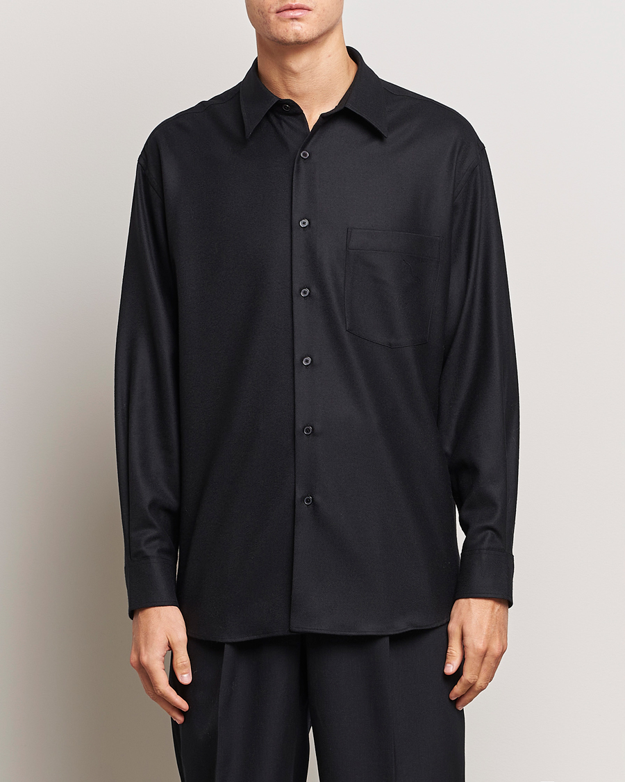 Herre | 40% udsalg | Auralee | Super Light Wool Shirt Black