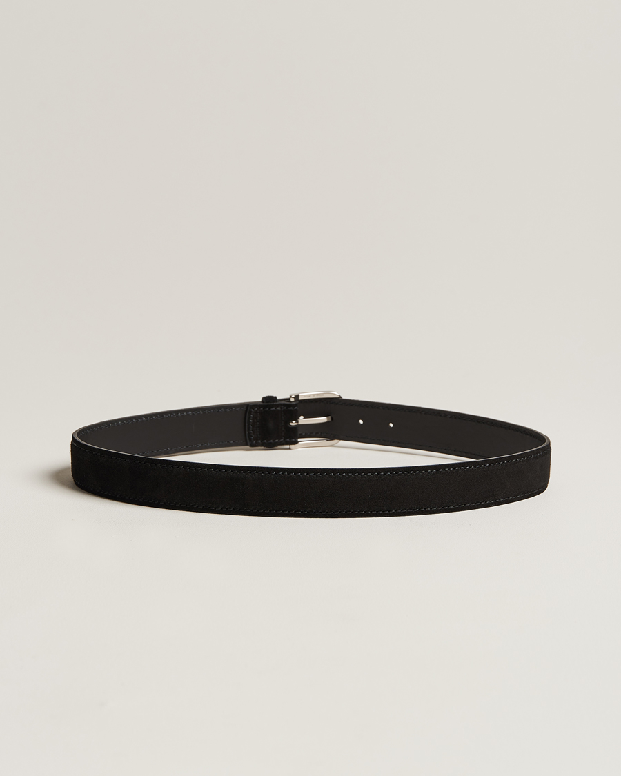 Herre | Orciani Suede Belt 3,5 cm Black | Orciani | Suede Belt 3,5 cm Black