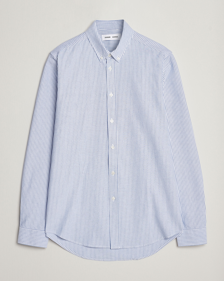 Herre | Skjorter | Samsøe Samsøe | Liam Striped Button Down Shirt Blue/White