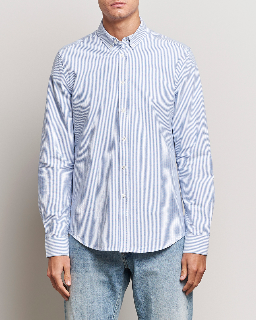 Herre | Samsøe Samsøe | Samsøe Samsøe | Liam Striped Button Down Shirt  Blue/White