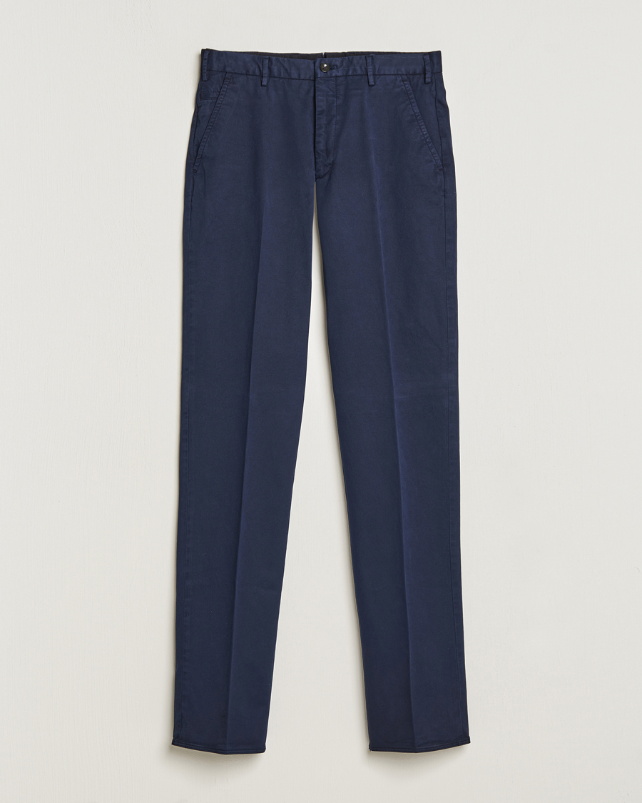 Herre | Bukser | Incotex | Straight Fit Cotton Chinos Navy