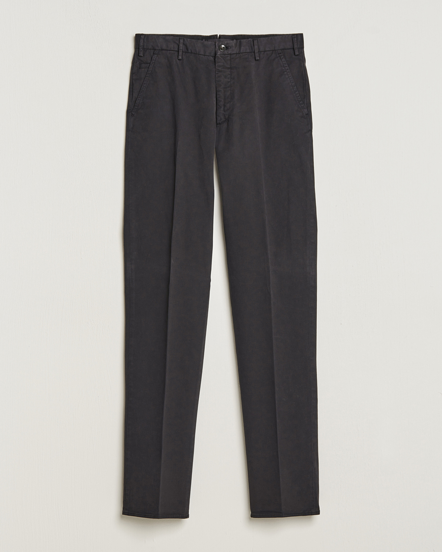 Herre | Bukser | Incotex | Straight Fit Cotton Chinos Black