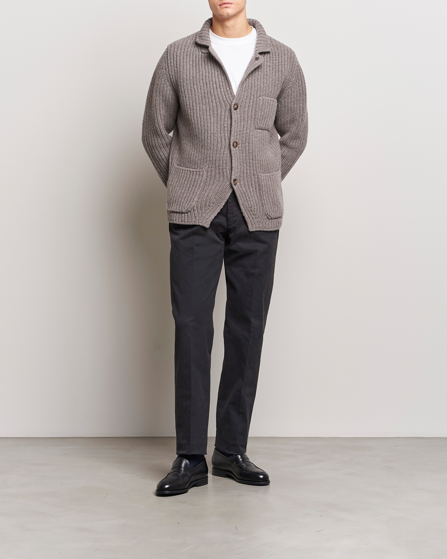 Herre | Bukser | Incotex | Straight Fit Cotton Chinos Black