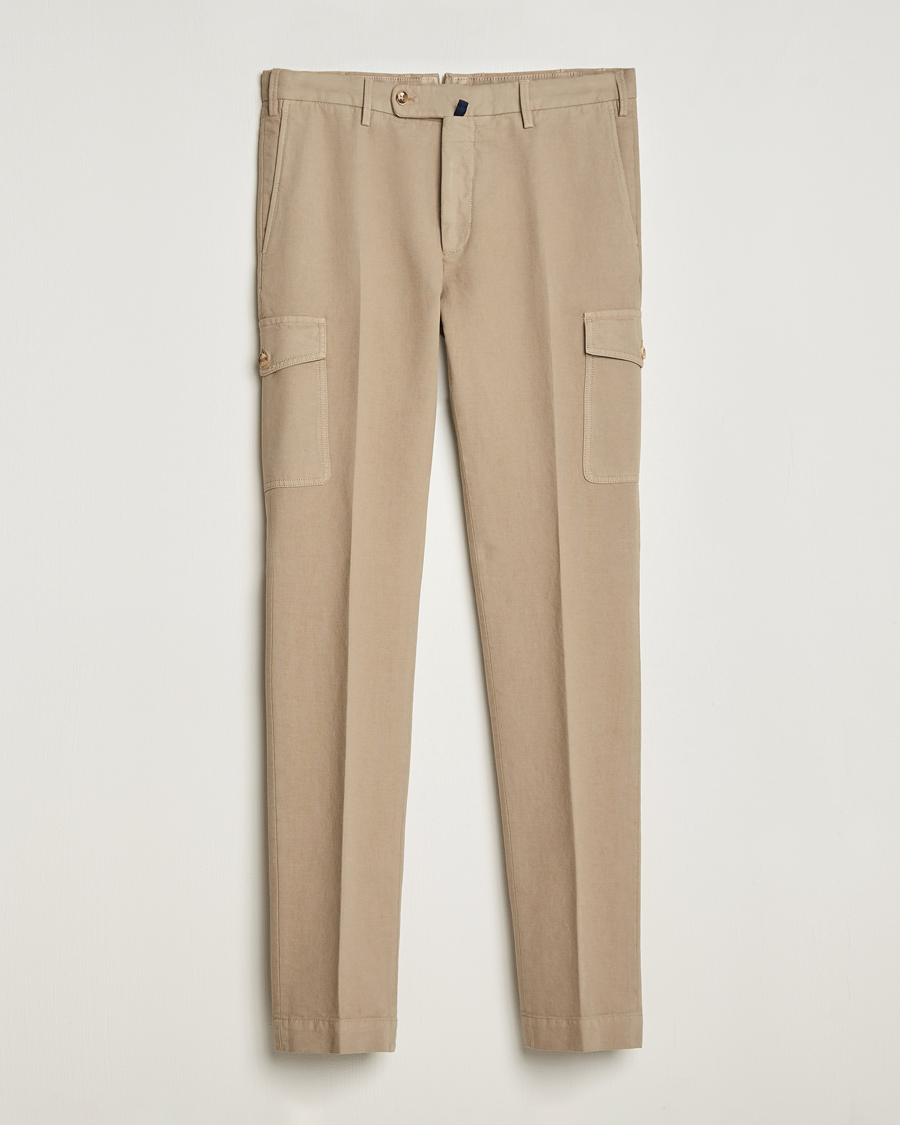Herre |  | Incotex | Slim Fit Cotton Cargo Pocket Trousers Beige