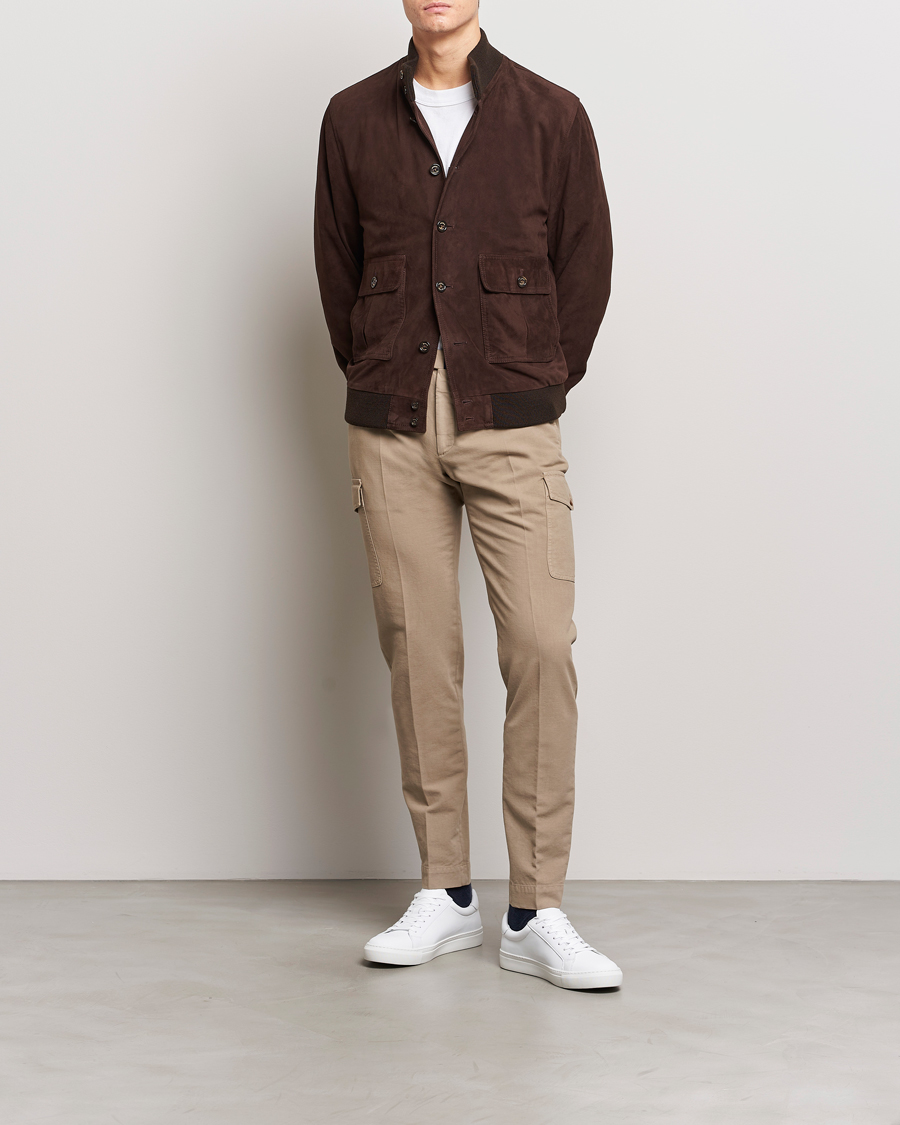 Herre | Bukser | Incotex | Slim Fit Cotton Cargo Pocket Trousers Beige