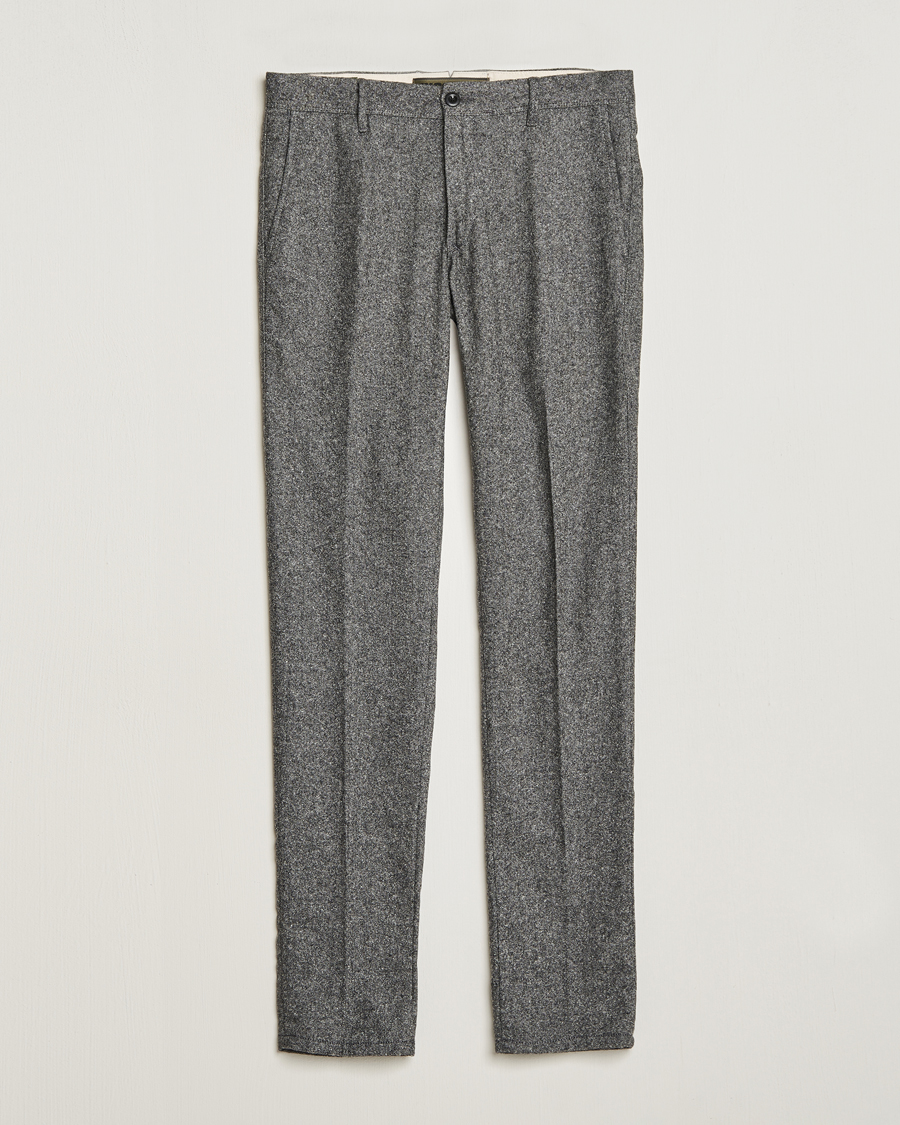 Herre | Bukser | Incotex | Slim Fit Washed Wool/Silk Slacks Grey Melange