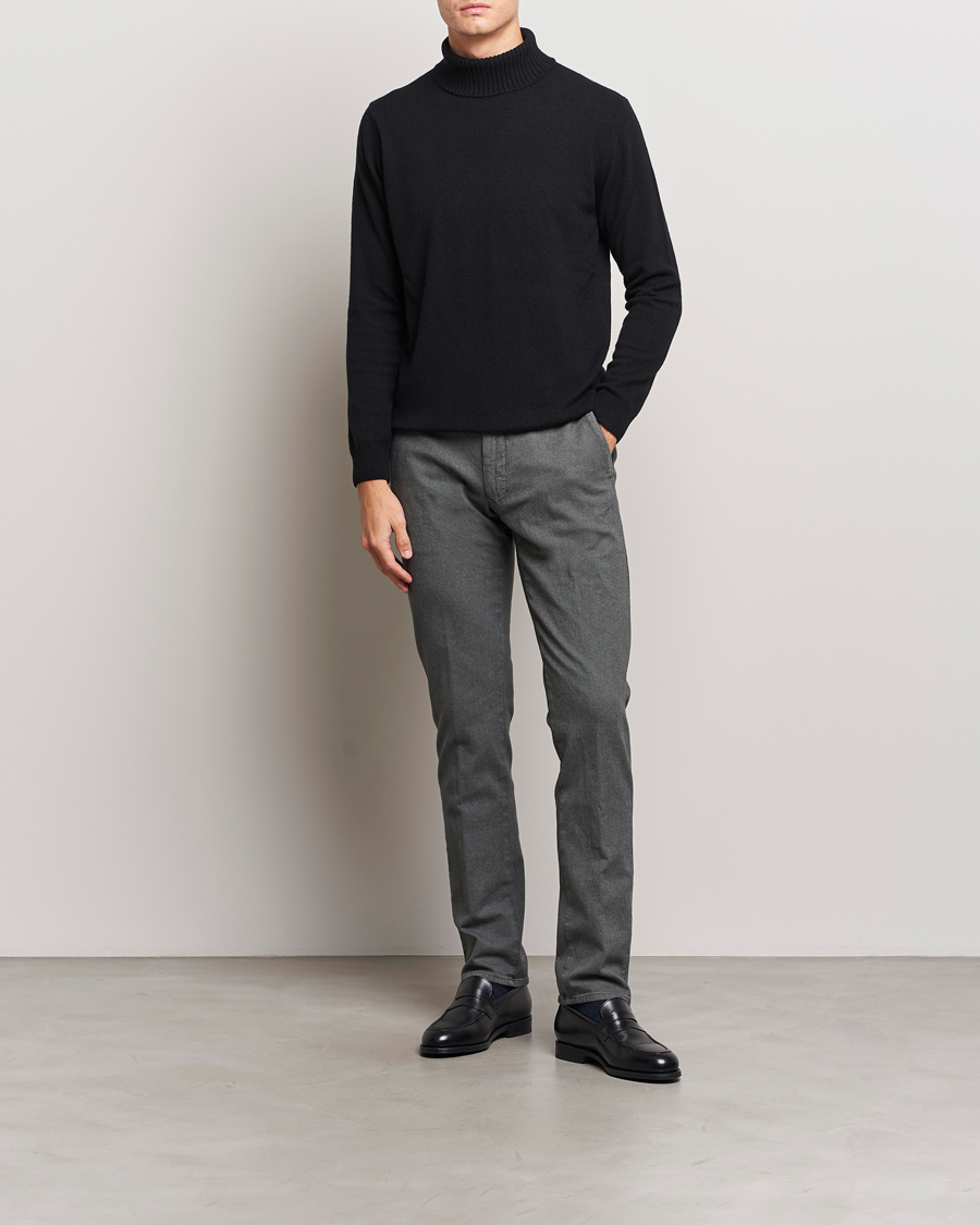 Herre | Bukser | Incotex | Slim Fit Overdyed Microstructure Slacks Dark Grey