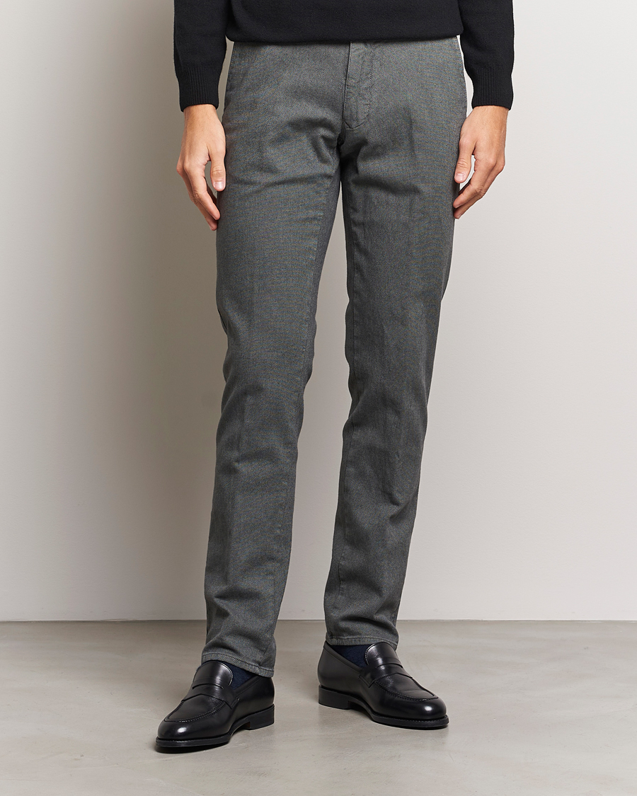 Herre | Bukser | Incotex | Slim Fit Overdyed Microstructure Slacks Dark Grey