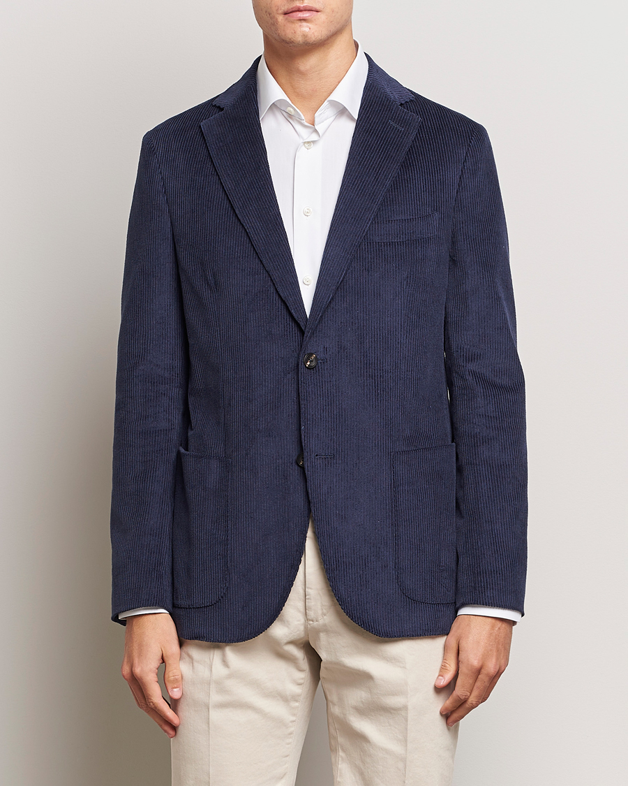 Herre |  | Incotex | Montedoro Unconstructed Corduroy Blazer Navy