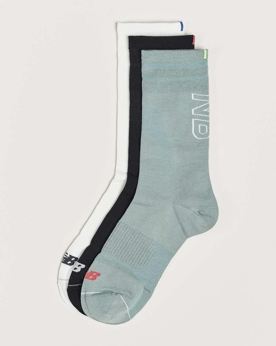 Herre | Undertøj | New Balance Running | 3-Pack Accelerate Running Socks Black/Green/White