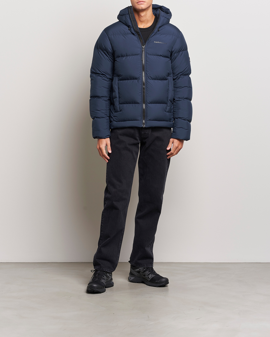 Herre | Jakker | Peak Performance | Rivel Down Hooded Jacket Blue Shadow