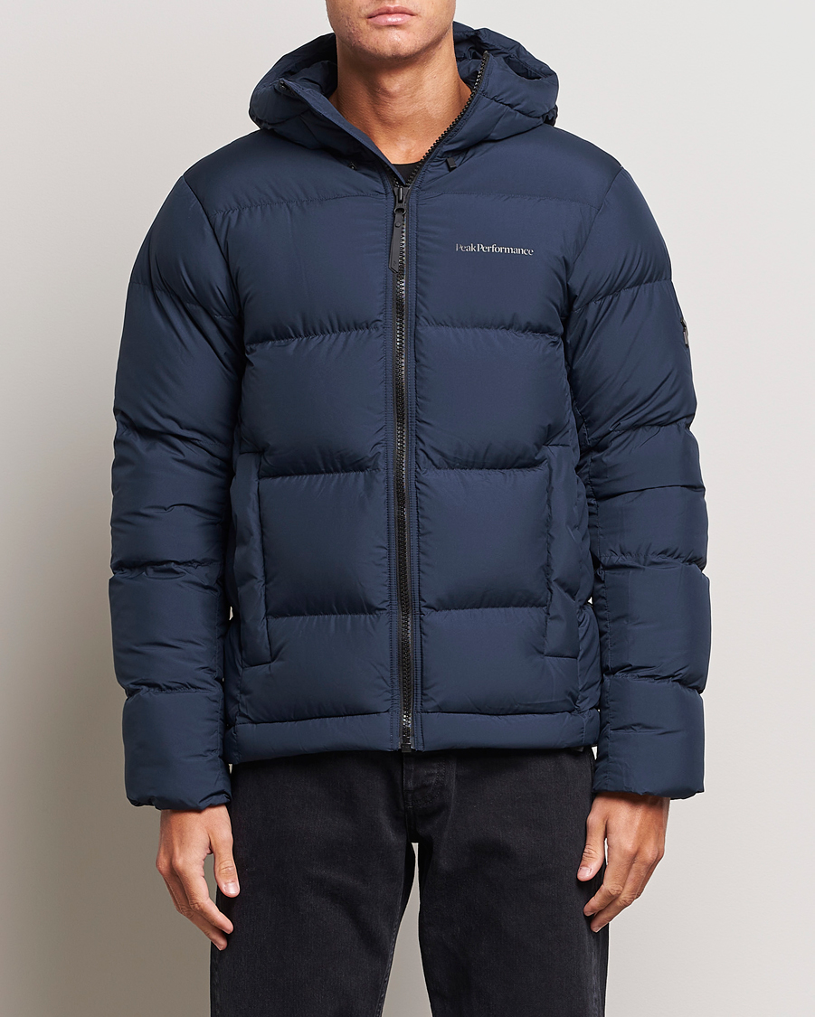 Herre | Jakker | Peak Performance | Rivel Down Hooded Jacket Blue Shadow