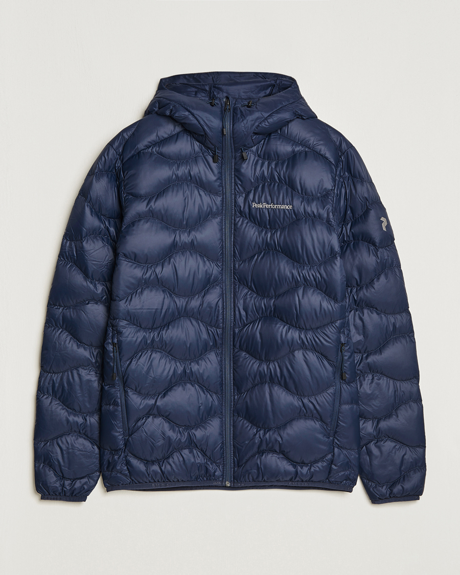 Herre | Jakker | Peak Performance | Helium Down Hooded Jacket Blue Shadow