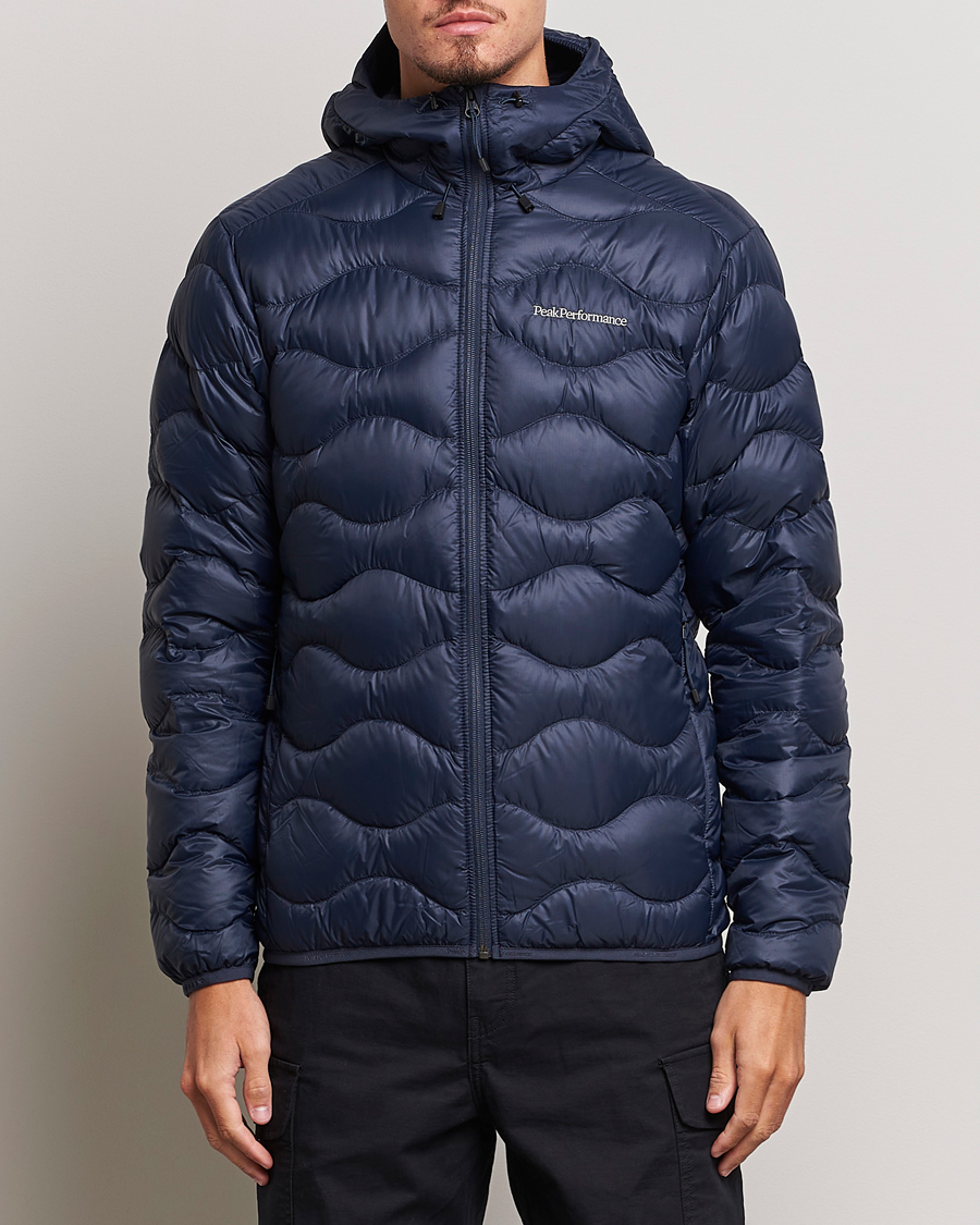 Herre | Jakker | Peak Performance | Helium Down Hooded Jacket Blue Shadow