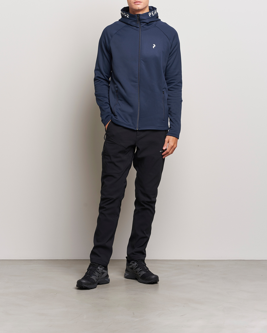 Herre | Trøjer | Peak Performance | Rider Hooded Full Zip Blue Shadow