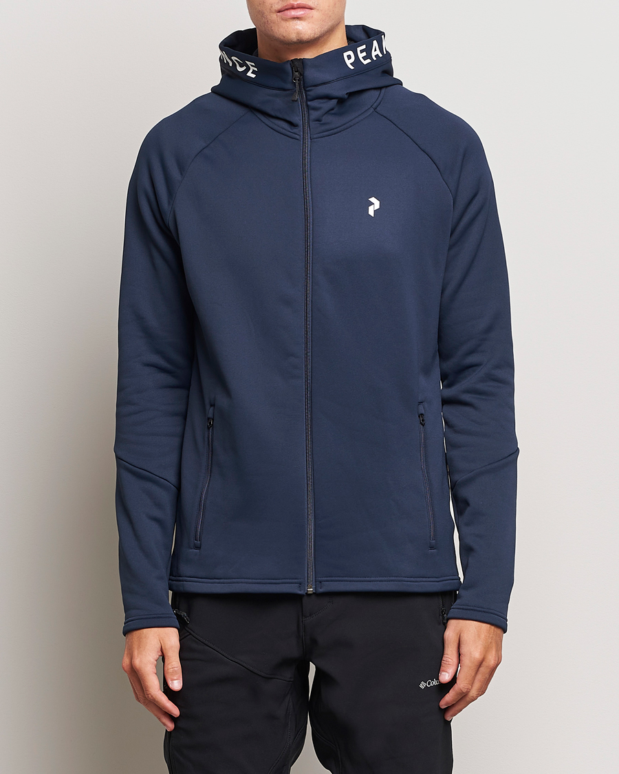 Herre | Trøjer | Peak Performance | Rider Hooded Full Zip Blue Shadow