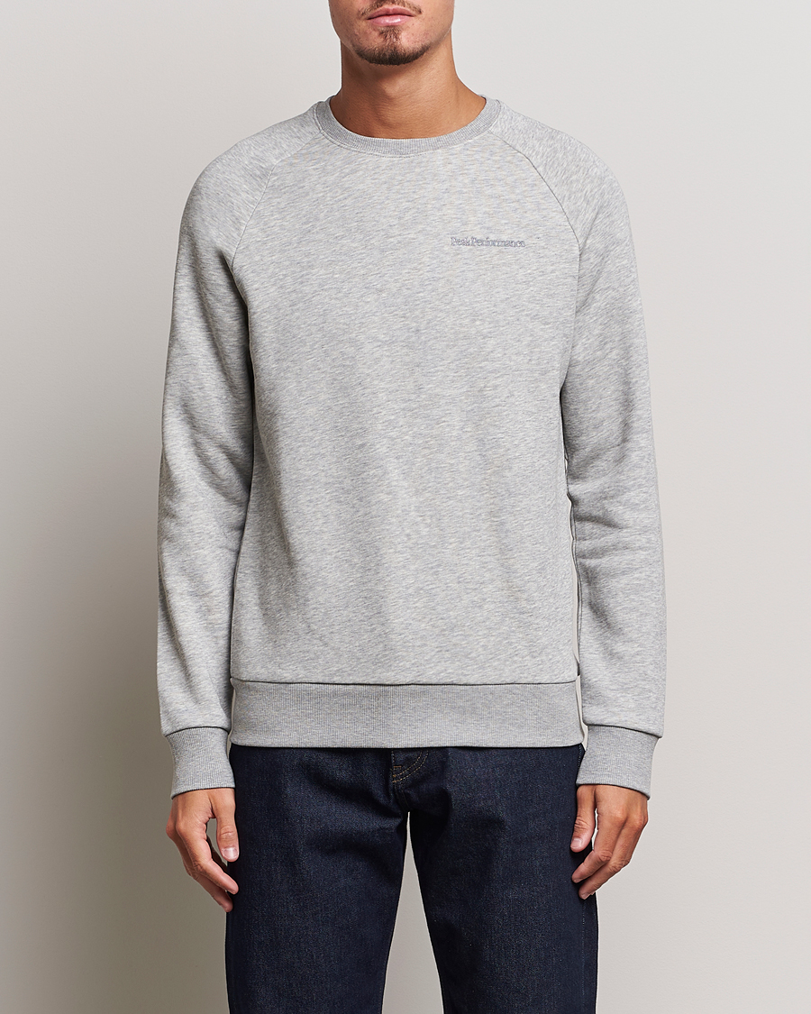 Herre | Grå sweatshirts | Peak Performance | Original Logo Crew Neck Sweatshirt Grey Melange