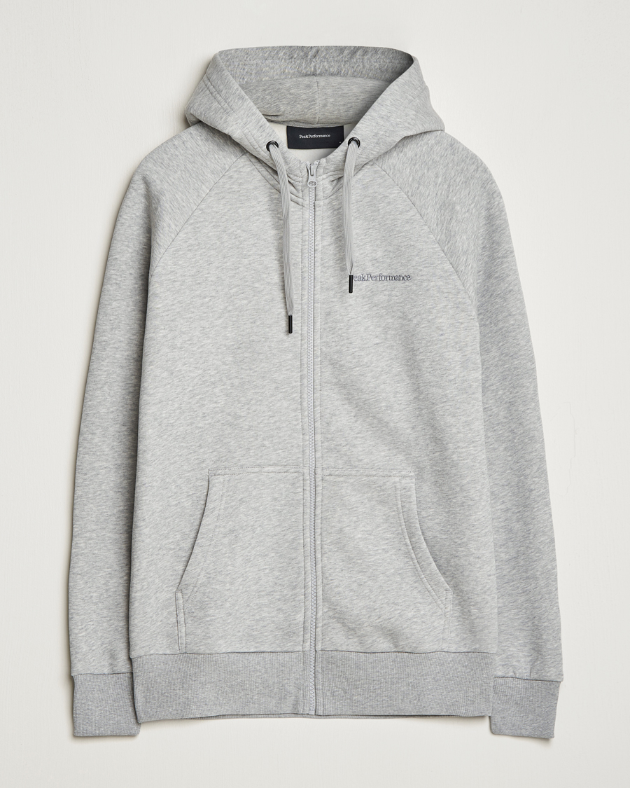 Herre | Trøjer | Peak Performance | Original Logo Full Zip Hoodie Grey Melange