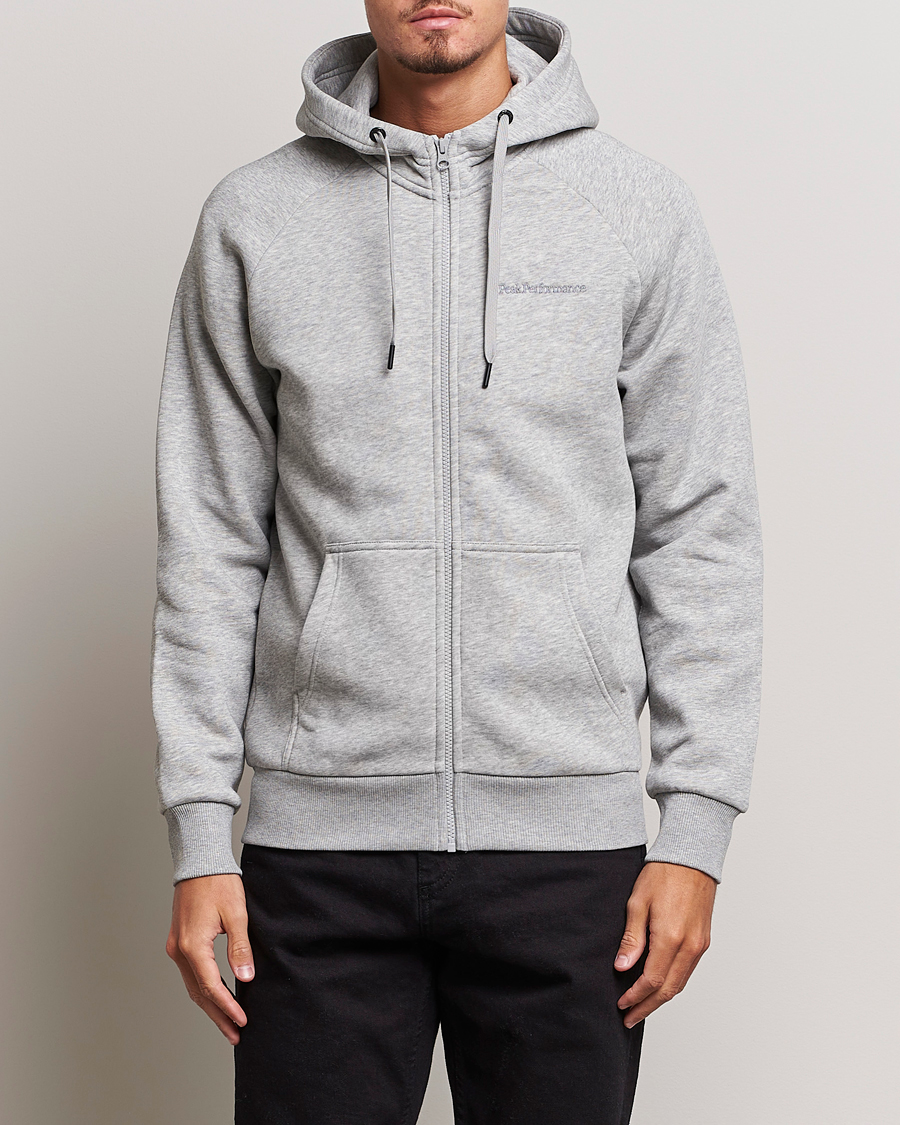 Herre | Hættetrøjer | Peak Performance | Original Logo Full Zip Hoodie Grey Melange