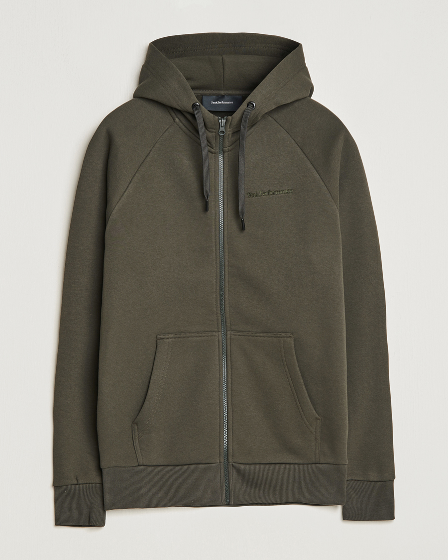Herre | Trøjer | Peak Performance | Original Logo Full Zip Hoodie Olive Extreme