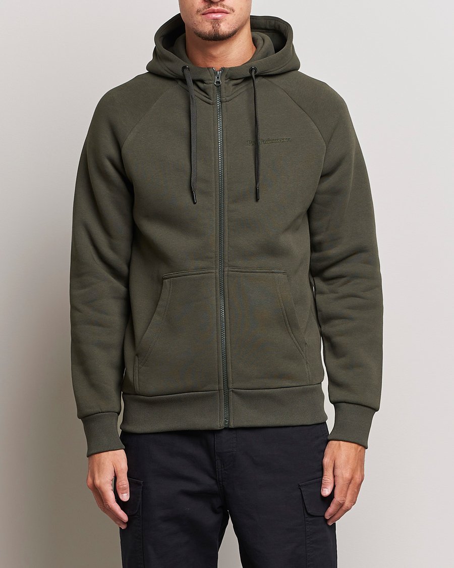 Herre | Trøjer | Peak Performance | Original Logo Full Zip Hoodie Olive Extreme